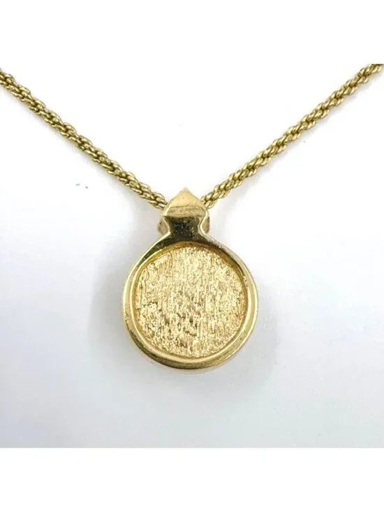 Dior Line Stone Faux Pearl Gold Necklace - Picture 3 of 13